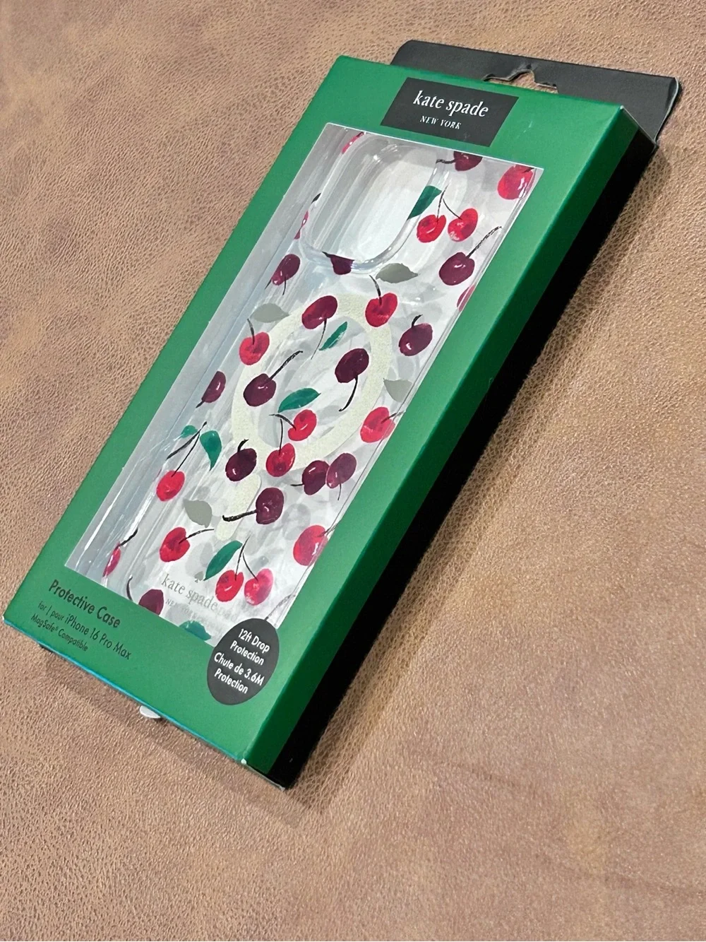 kate spade Clear Cherry Pattern iPhone 16 Pro Max Case MagSafe New in Box